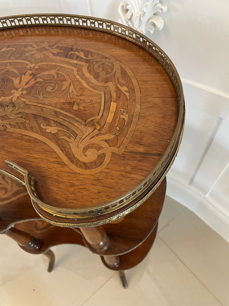 Quality Antique French Marquetry Étagère - Image 9